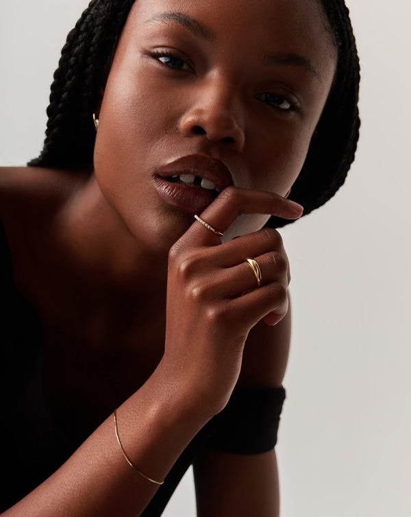 Missoma Fine Half Eternity Pearl Ring | 14ct Solid Gold/Pearl