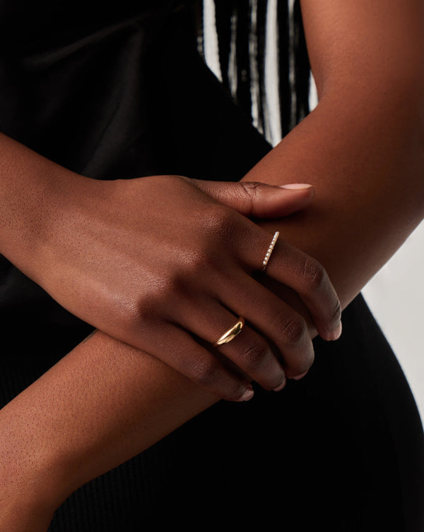 Missoma Fine Half Eternity Pearl Ring | 14ct Solid Gold/Pearl