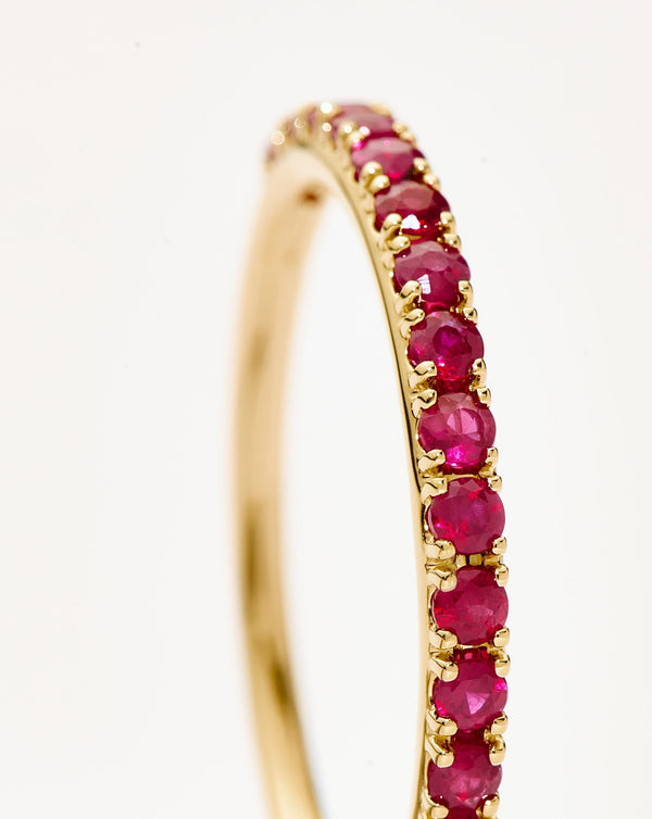 Missoma Fine Half Eternity Ruby Ring | 14ct Solid Gold/Ruby