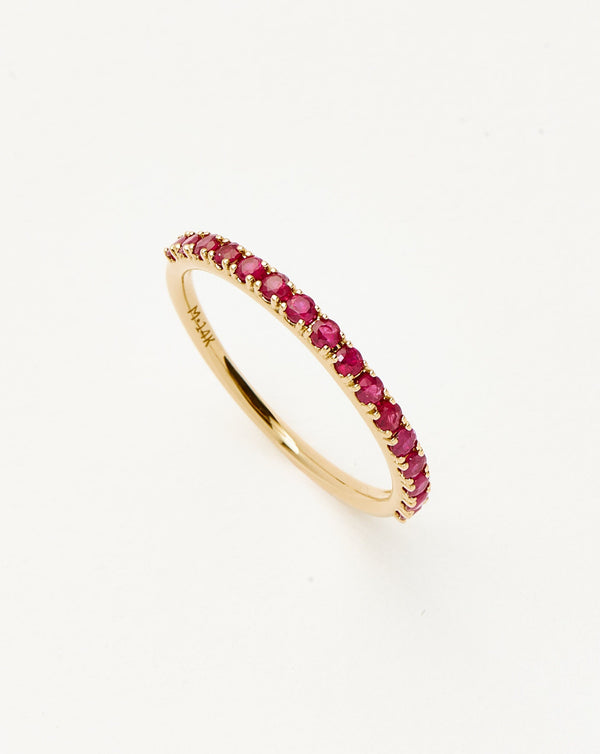 missoma Fine Half Eternity Ruby Ring | 14ct Solid Gold/Ruby