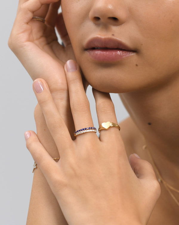 Missoma Fine Half Sapphire Eternity Ring | 14ct Solid Gold/Sapphire