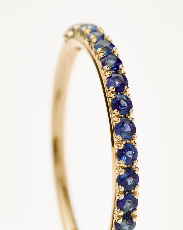 Missoma Fine Half Sapphire Eternity Ring | 14ct Solid Gold/Sapphire