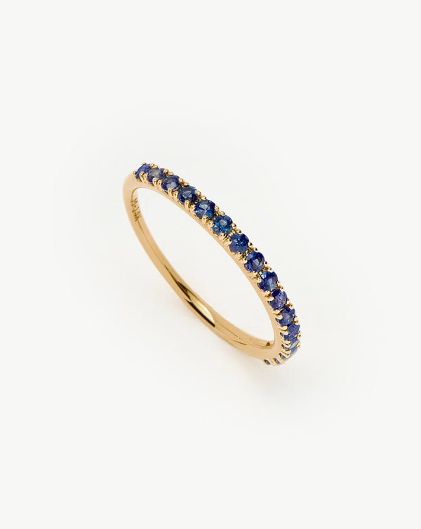 missoma Fine Half Sapphire Eternity Ring | 14ct Solid Gold/Sapphire