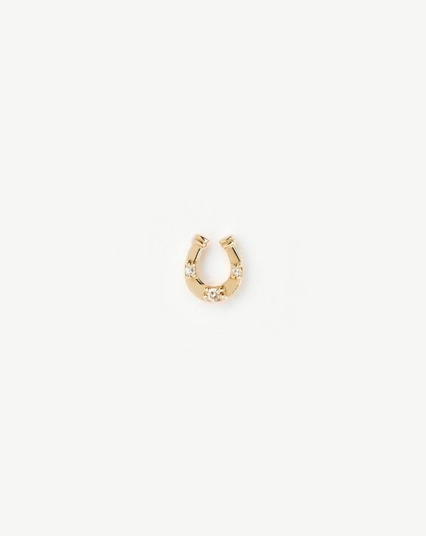 missoma Fine Horseshoe Single Stud Earring | 14ct Solid Gold/Diamond
