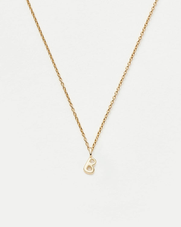 missoma Fine Initial Mini Pendant Necklace - B | 14ct Yellow Gold Necklace