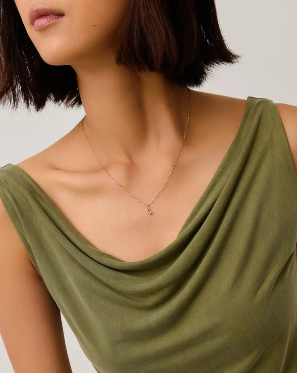 Missoma Fine Initial Mini Pendant Necklace - C | 14ct Yellow Gold Necklace