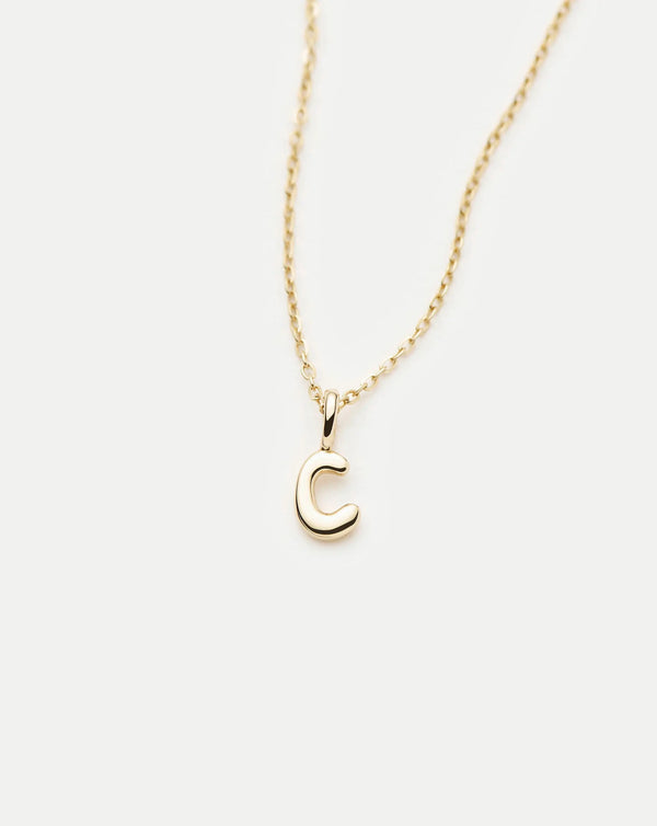 Missoma Fine Initial Mini Pendant Necklace - C | 14ct Yellow Gold Necklace