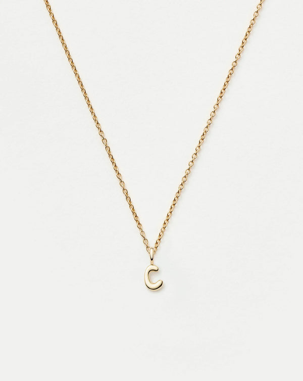missoma Fine Initial Mini Pendant Necklace - C | 14ct Yellow Gold Necklace