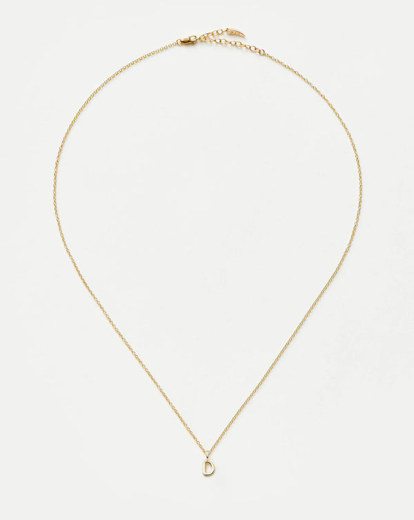 Missoma Fine Initial Mini Pendant Necklace - D | 14ct Yellow Gold Necklace