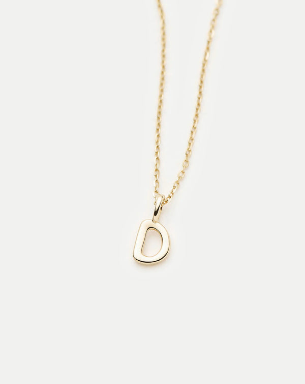 Missoma Fine Initial Mini Pendant Necklace - D | 14ct Yellow Gold Necklace