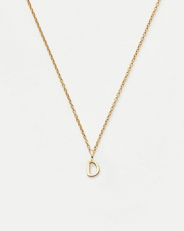 missoma Fine Initial Mini Pendant Necklace - D | 14ct Yellow Gold Necklace