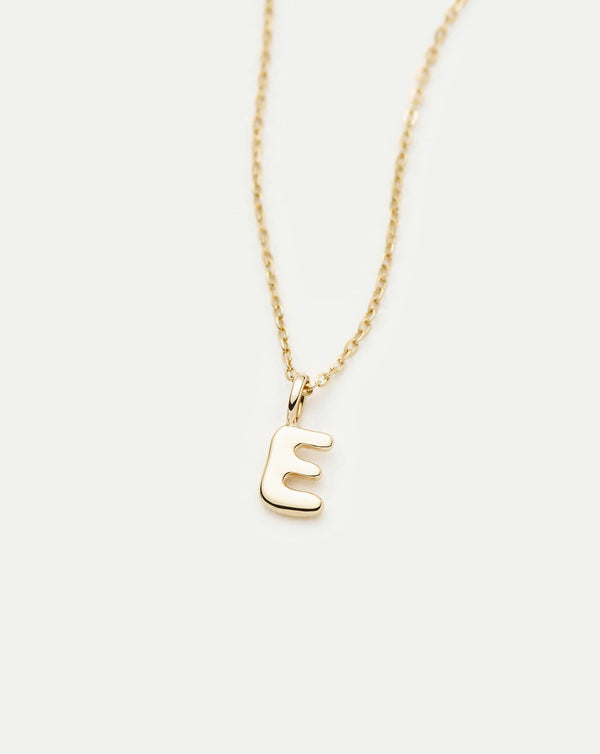 Missoma Fine Initial Mini Pendant Necklace - E | 14ct Yellow Gold Necklace