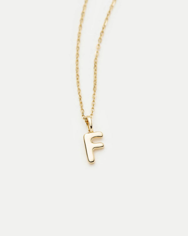 Missoma Fine Initial Mini Pendant Necklace - F | 14ct Yellow Gold Necklace