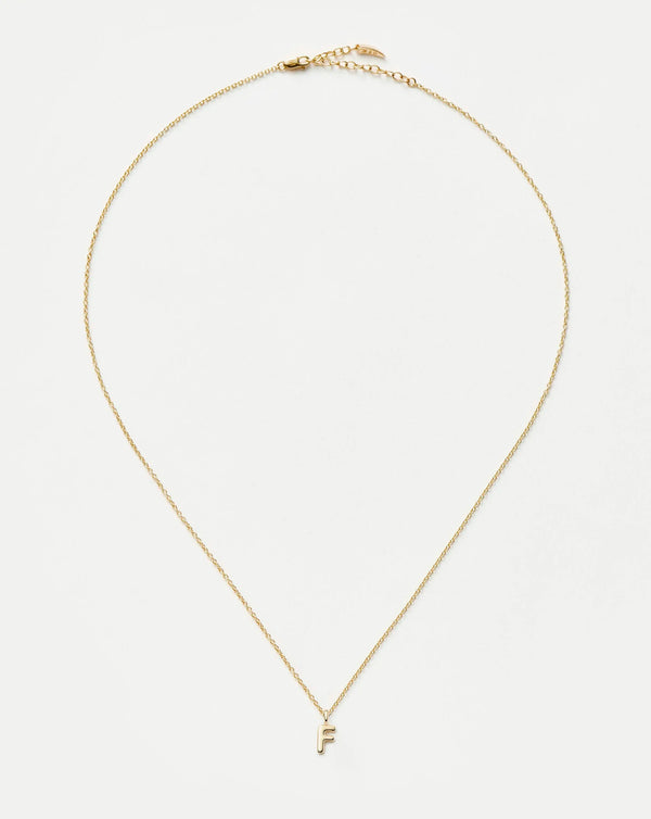 Missoma Fine Initial Mini Pendant Necklace - F | 14ct Yellow Gold Necklace