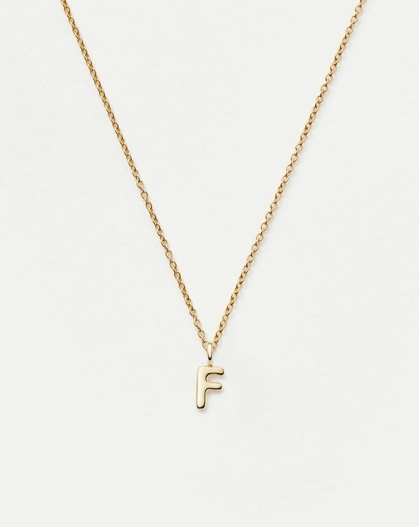 missoma Fine Initial Mini Pendant Necklace - F | 14ct Yellow Gold Necklace