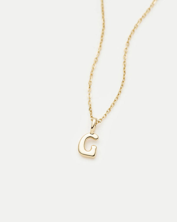 Missoma Fine Initial Mini Pendant Necklace - G | 14ct Solid Gold Necklaces