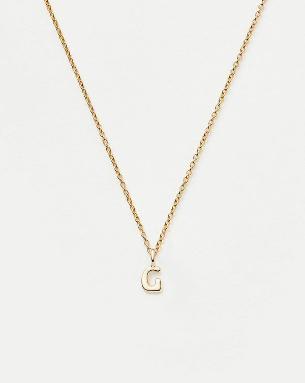 missoma Fine Initial Mini Pendant Necklace - G | 14ct Solid Gold Necklaces