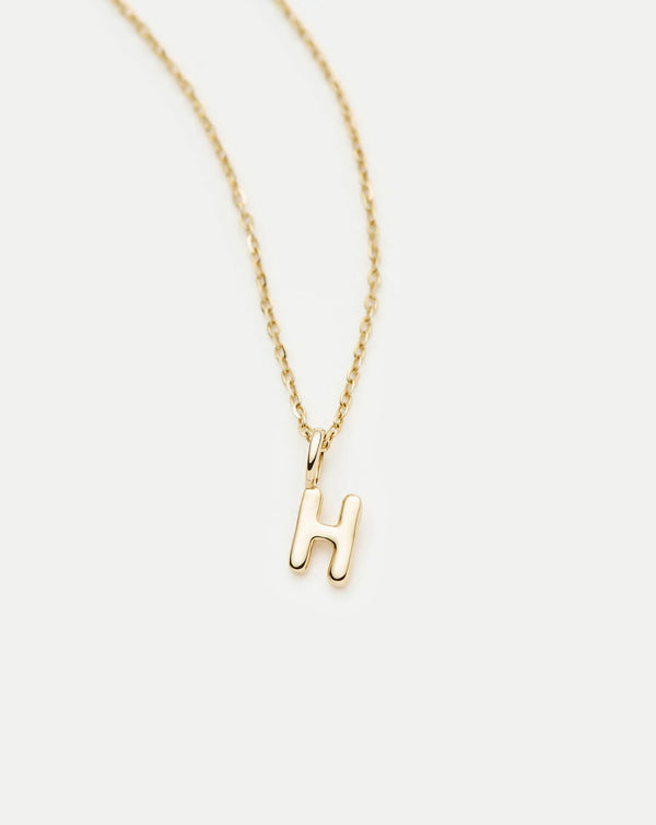 Missoma Fine Initial Mini Pendant Necklace - H | 14ct Yellow Gold Necklace