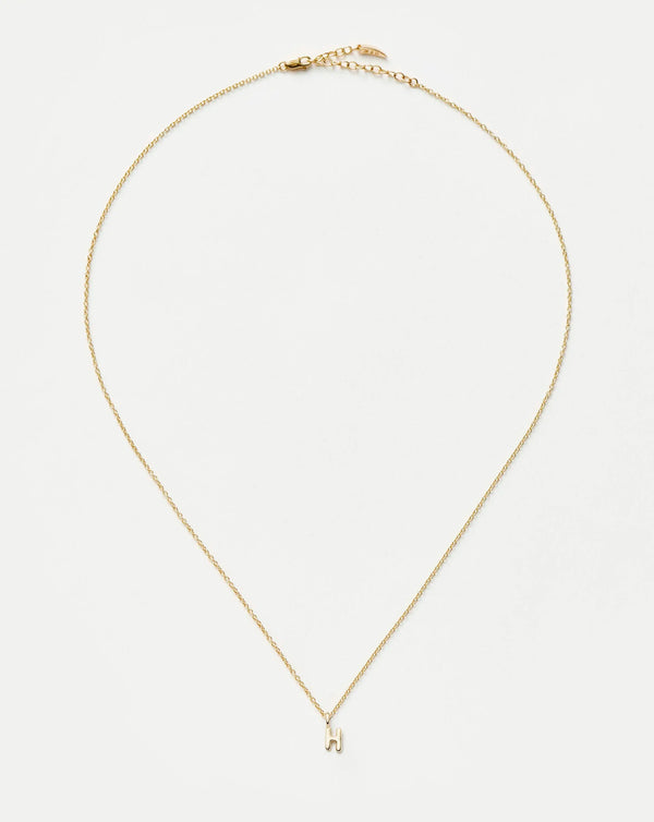 Missoma Fine Initial Mini Pendant Necklace - H | 14ct Yellow Gold Necklace