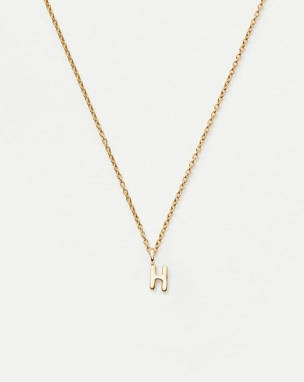 missoma Fine Initial Mini Pendant Necklace - H | 14ct Yellow Gold Necklace