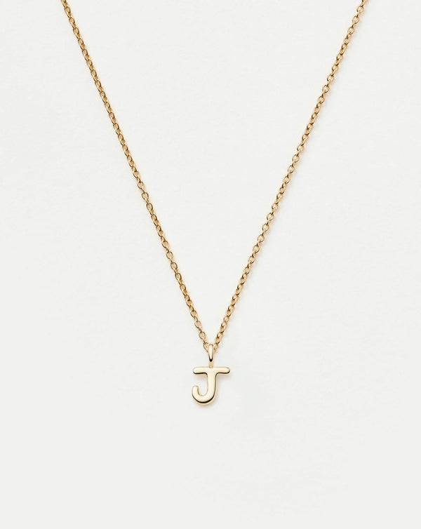 missoma Fine Initial Mini Pendant Necklace - J | 14ct Yellow Gold Necklace