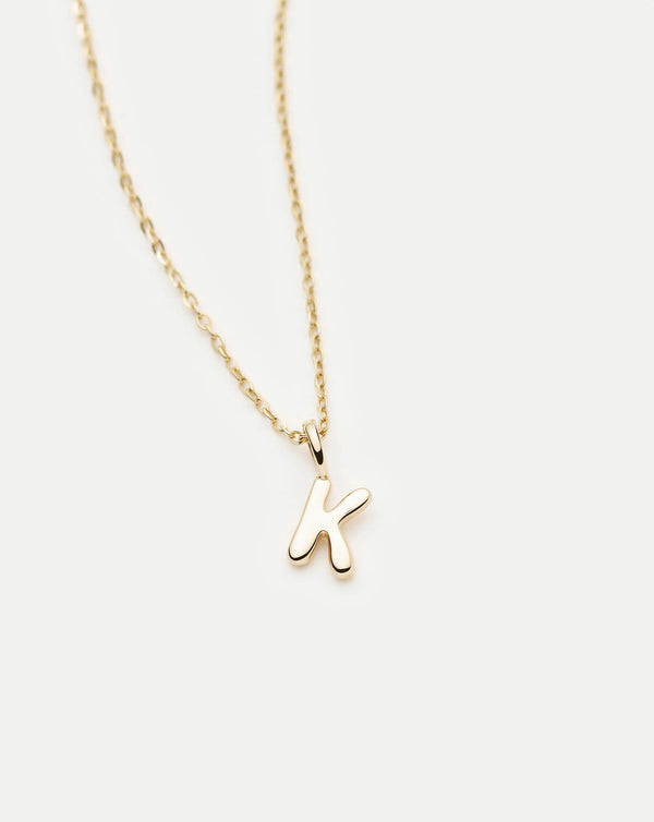 Missoma Fine Initial Mini Pendant Necklace - K | 14ct Yellow Gold Necklace