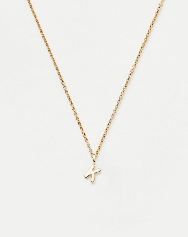 missoma Fine Initial Mini Pendant Necklace - K | 14ct Yellow Gold Necklace