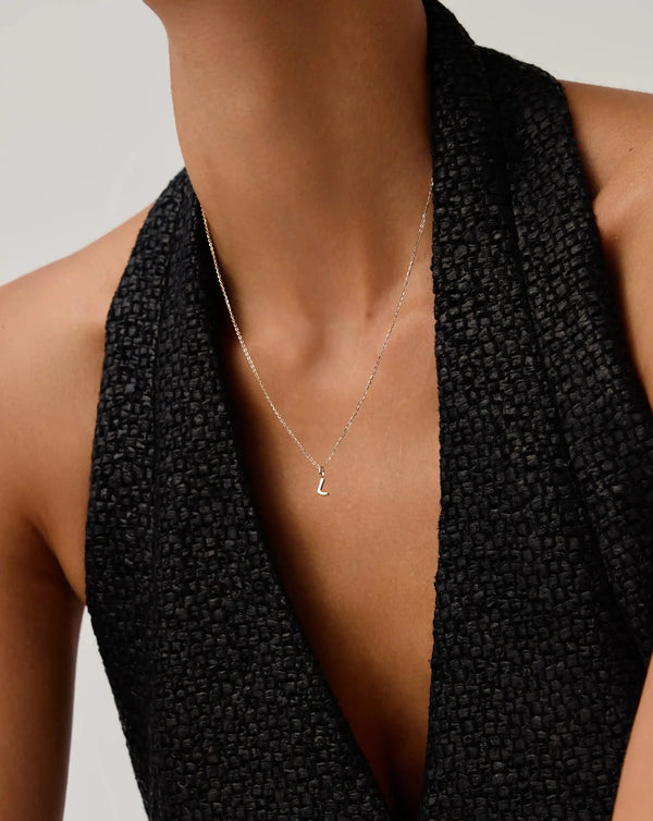 Missoma Fine Initial Mini Pendant Necklace - L | 14ct Yellow Gold Necklace