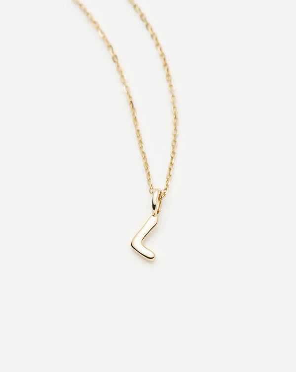 Missoma Fine Initial Mini Pendant Necklace - L | 14ct Yellow Gold Necklace