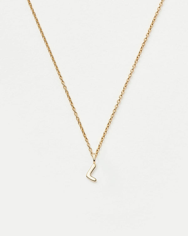 missoma Fine Initial Mini Pendant Necklace - L | 14ct Yellow Gold Necklace