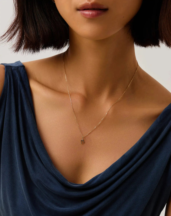Missoma Fine Initial Mini Pendant Necklace - M | 14ct Yellow Gold Necklace