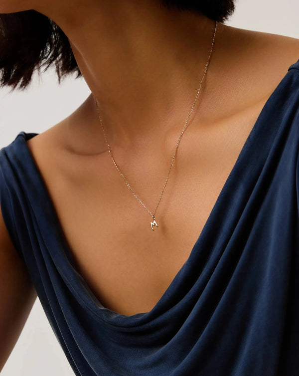Missoma Fine Initial Mini Pendant Necklace - M | 14ct Yellow Gold Necklace