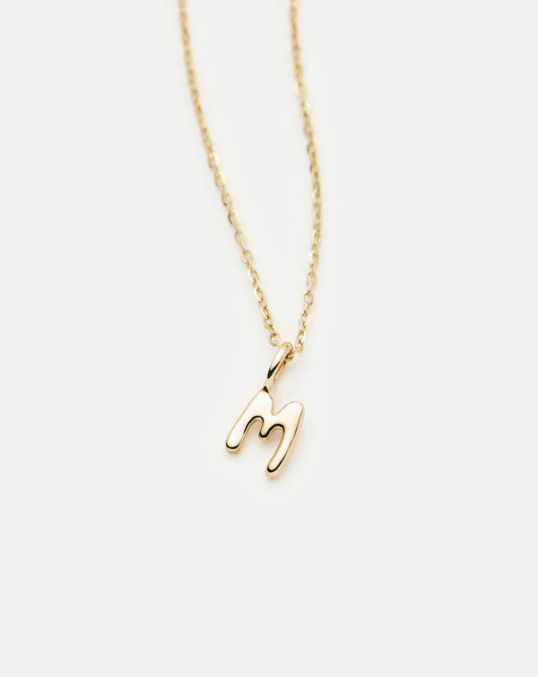 Missoma Fine Initial Mini Pendant Necklace - M | 14ct Yellow Gold Necklace
