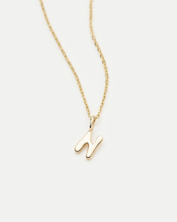 Missoma Fine Initial Mini Pendant Necklace - N | 14ct Yellow Gold Necklace