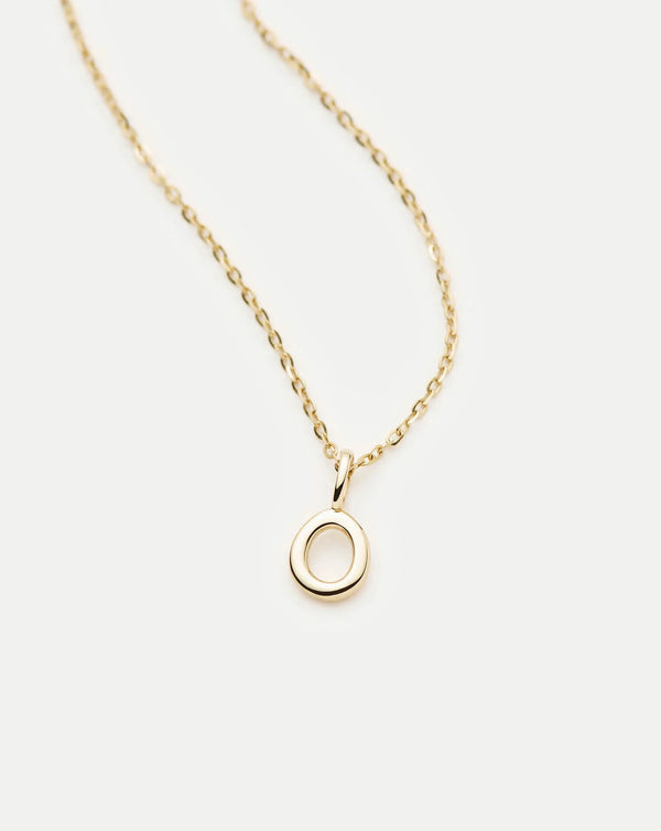 Missoma Fine Initial Mini Pendant Necklace - O | 14ct Yellow Gold Necklaces