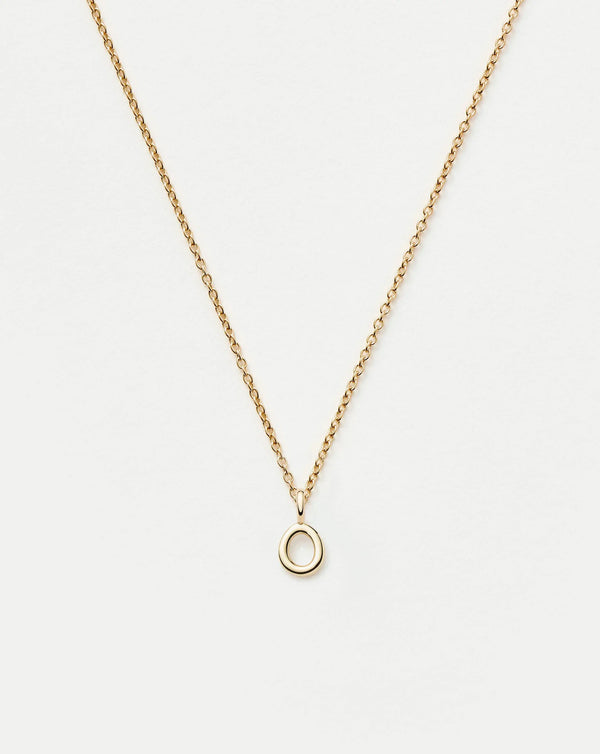 missoma Fine Initial Mini Pendant Necklace - O | 14ct Yellow Gold Necklaces