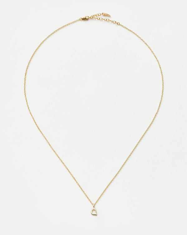 Missoma Fine Initial Mini Pendant Necklace - Q | 14ct Yellow Gold Necklace