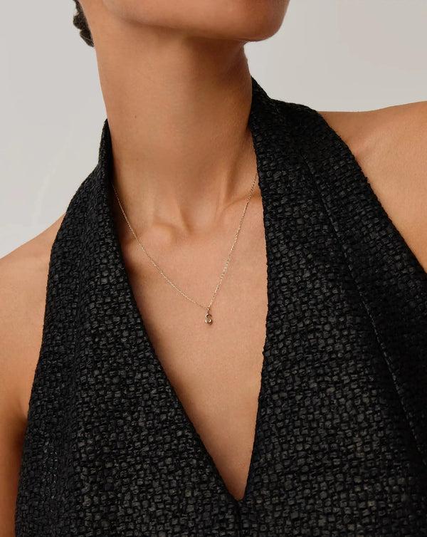 Missoma Fine Initial Mini Pendant Necklace - S | 14ct Yellow Gold Necklace