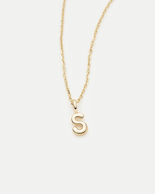 Missoma Fine Initial Mini Pendant Necklace - S | 14ct Yellow Gold Necklace