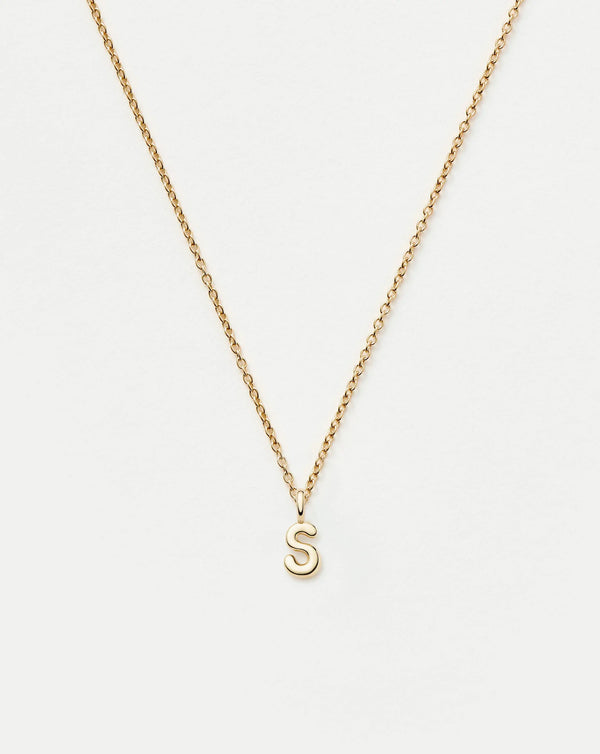 missoma Fine Initial Mini Pendant Necklace - S | 14ct Yellow Gold Necklace