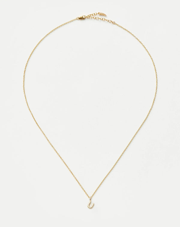 Missoma Fine Initial Mini Pendant Necklace - U | 14ct Yellow Gold Necklace