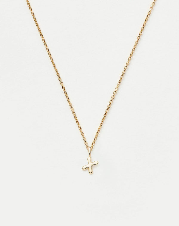 missoma Fine Initial Mini Pendant Necklace - X | 14ct Yellow Gold Necklace