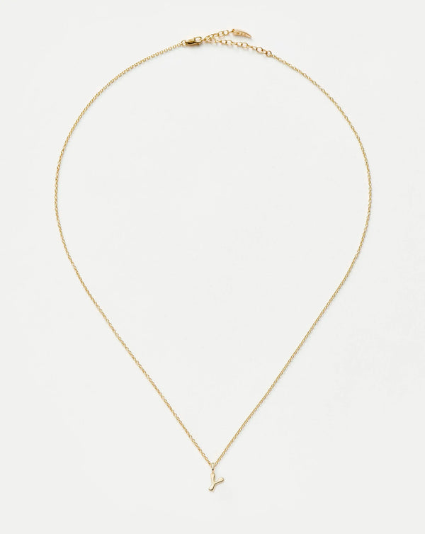 Missoma Fine Initial Mini Pendant Necklace - Y | 14ct Yellow Gold Necklace