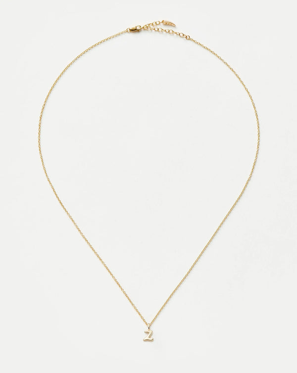 Missoma Fine Initial Mini Pendant Necklace - Z | 14ct Yellow Gold Necklace