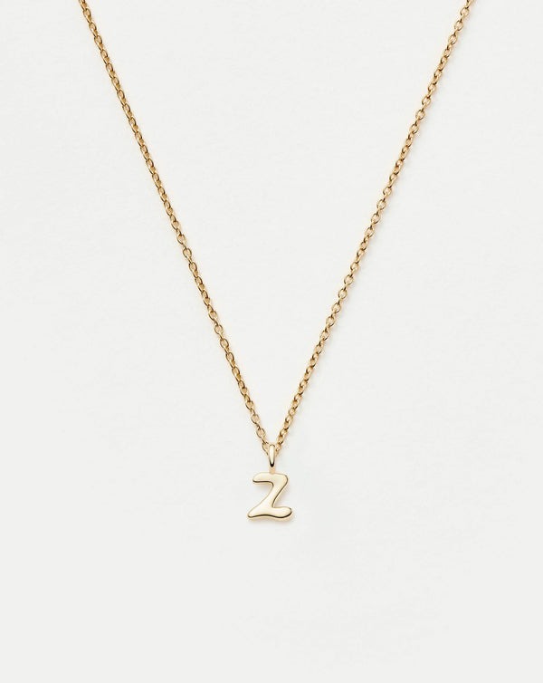 missoma Fine Initial Mini Pendant Necklace - Z | 14ct Yellow Gold Necklace