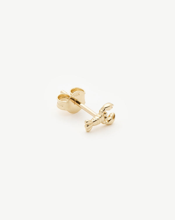 Missoma Fine Lobster Single Stud Earring | 14ct Solid Gold