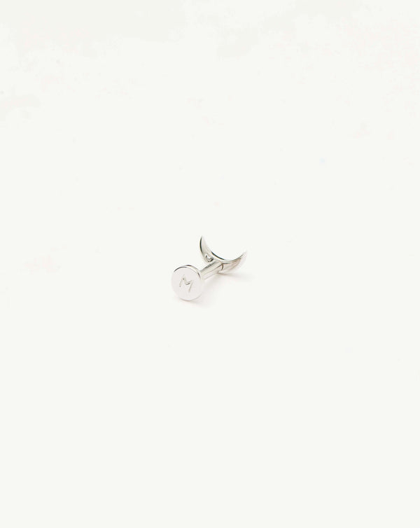 Missoma Fine Moon Flat Back Stud Earring | 14ct White Gold