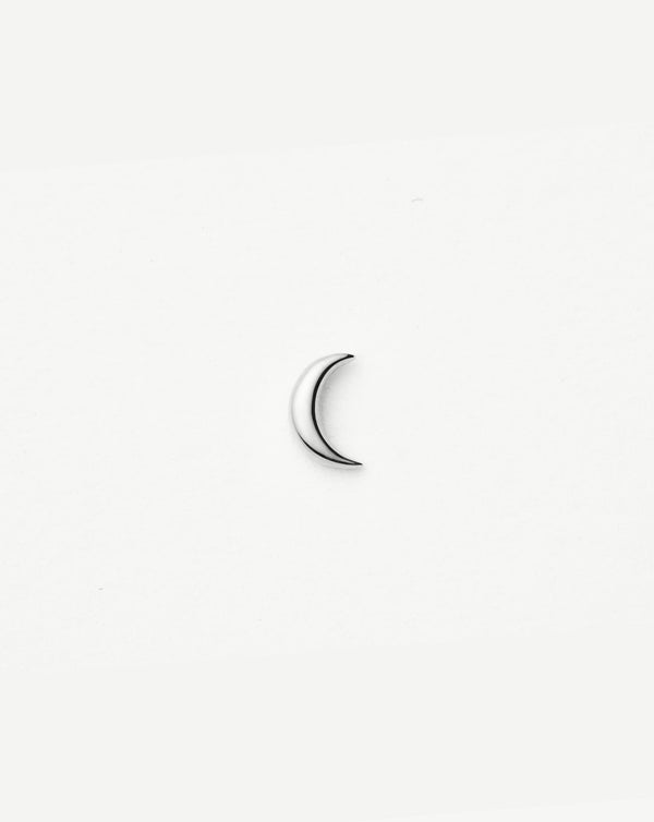 missoma Fine Moon Flat Back Stud Earring | 14ct White Gold