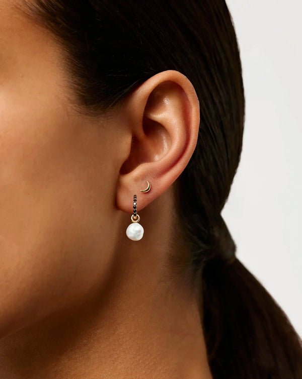 Missoma Fine Moon Flat Back Stud Earring | 14ct Yellow Gold