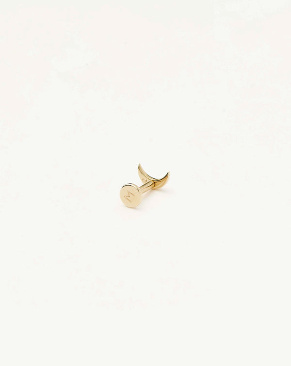Missoma Fine Moon Flat Back Stud Earring | 14ct Yellow Gold